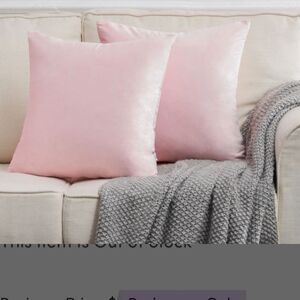 Pink Velvet Square Pillow Covers